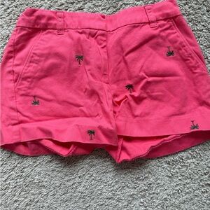 Crewcuts Girls Pink Palm Tree Embroidered Shorts - Size 14
